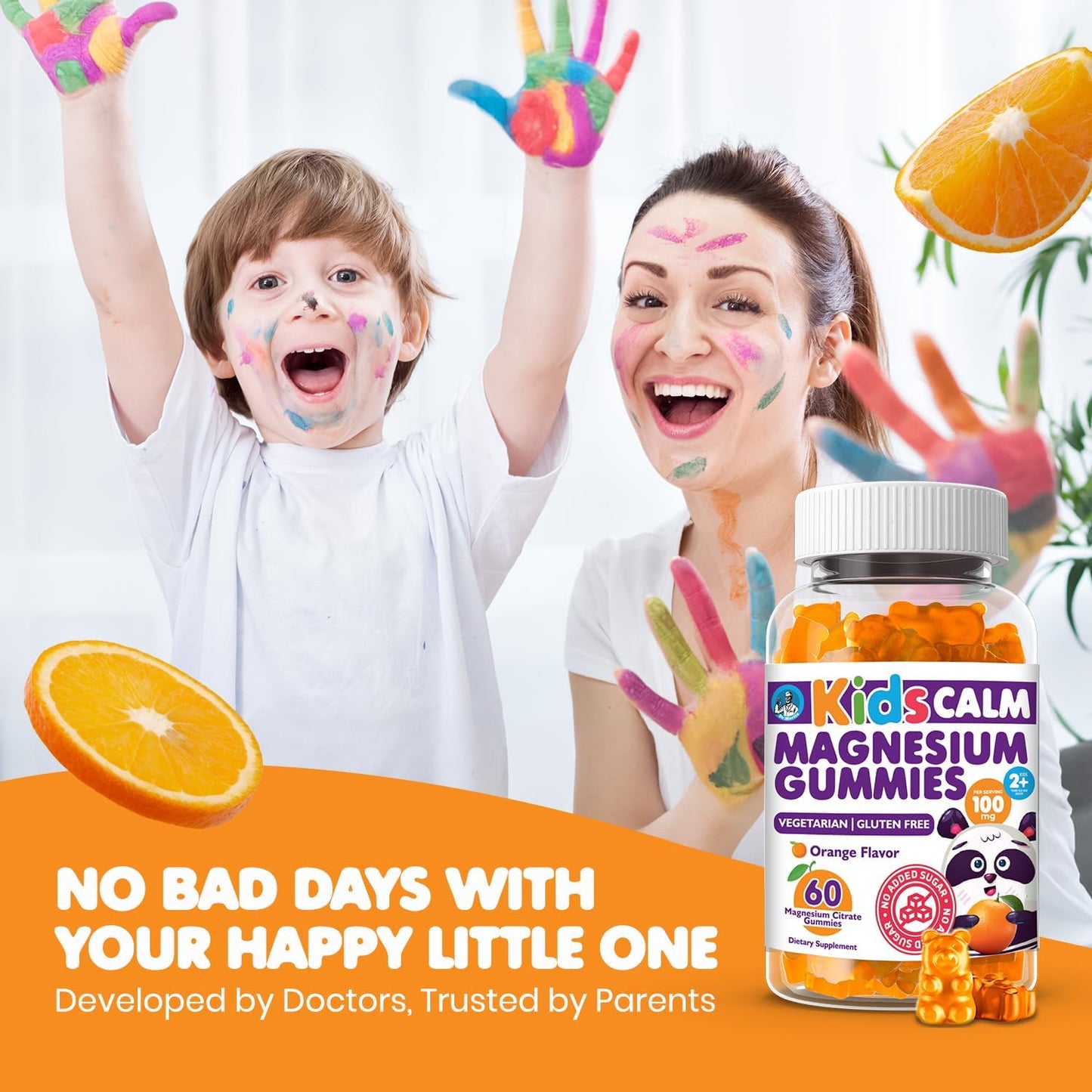 Non-GMO Orange Flavored Sugar-Free Magnesium Gummies for Kids and Adults - Dr. Moritz - 60 Count - BoostGo Australia