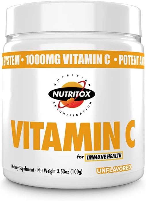 Non-GMO Pure Ascorbic Acid Vitamin C Powder Supplement - Unflavored - 100 Servings