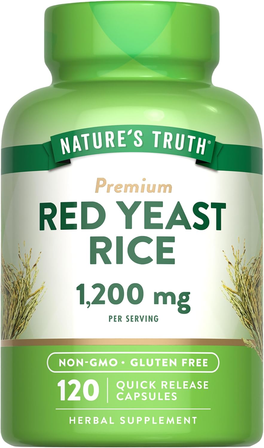 Non-GMO Red Yeast Rice Capsules 1200mg | 120 Count | Gluten Free Dietary Supplement by Nature's Truth - BoostGo Australia