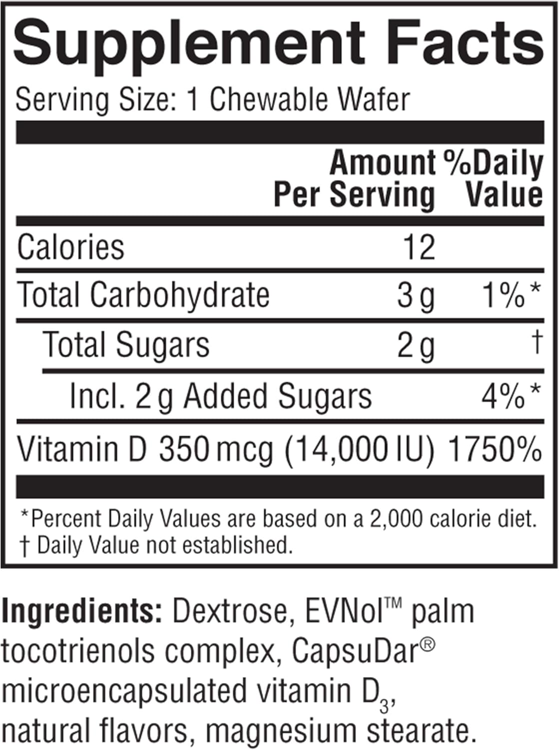 Non-GMO Replesta NX 14,000 IU Vitamin D3 Chewable Wafers, Orange Flavor, 16 Tablets - 2 Pack for Vitamin D Deficiency