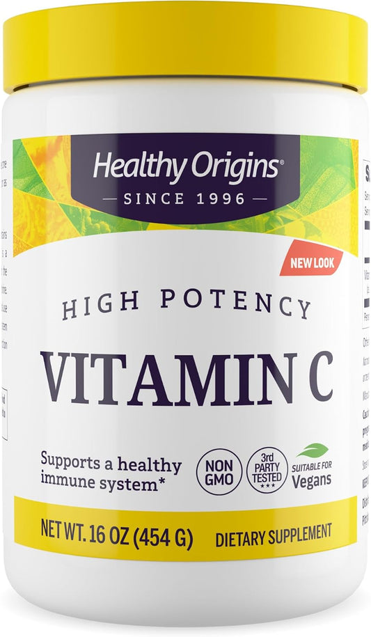 Non-GMO Vegan Vitamin C Powder Supplement for Immune Support - 16 Oz