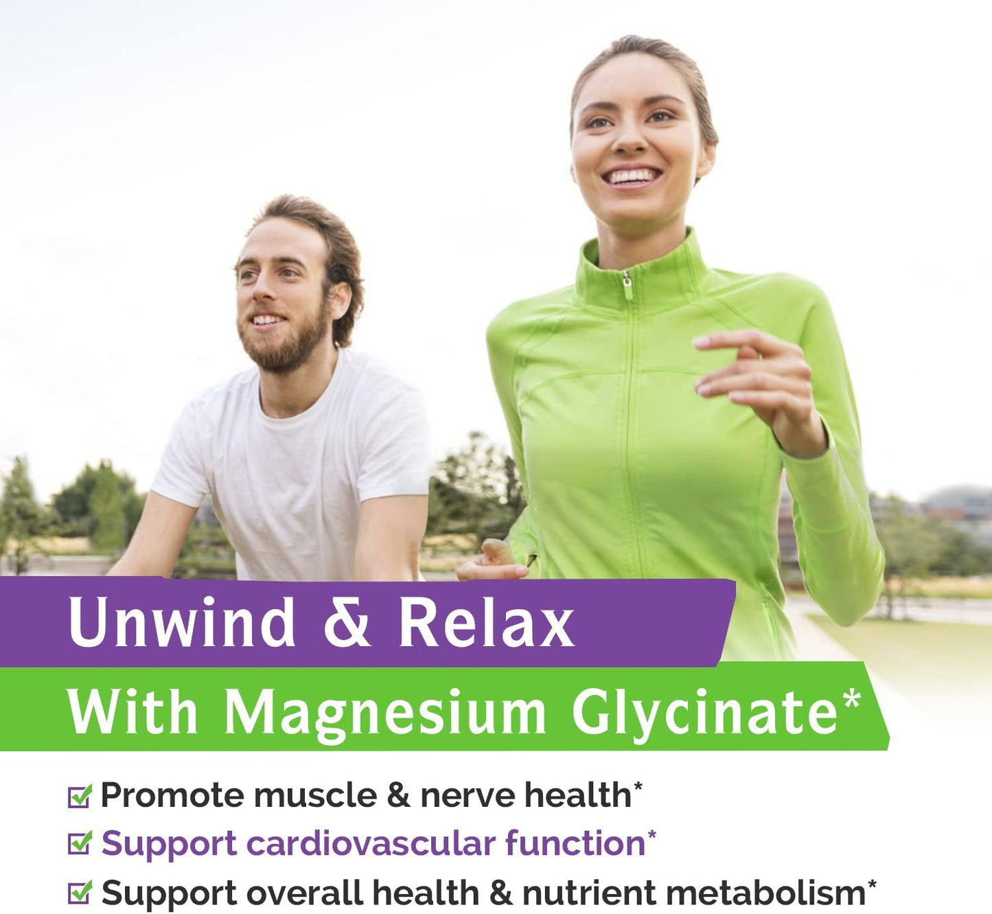 Non-GMO Women's Probiotic & Magnesium Glycinate Bundle - Gluten-Free, Dairy-Free, Soy-Free, Vegan - 120 Magnesium Capsules & 60 Probiotic Capsules