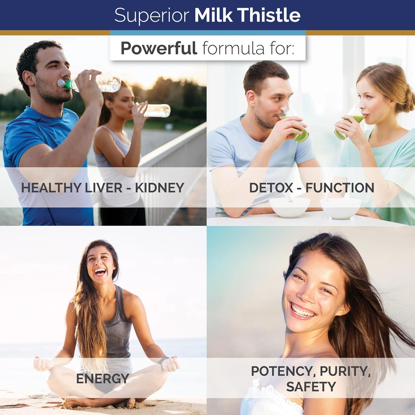 NonGMO Milk Thistle Extract - 80% Silymarin Flavonoids - Supports Liver and Kidney Health - 120 Capsules, 250mg