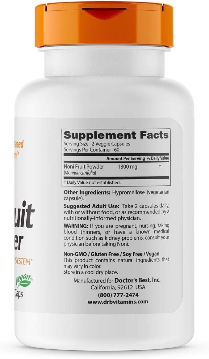 Noni Concentrate Supplement, 650 mg, 120 Vegetarian Capsules by Doctor's Best