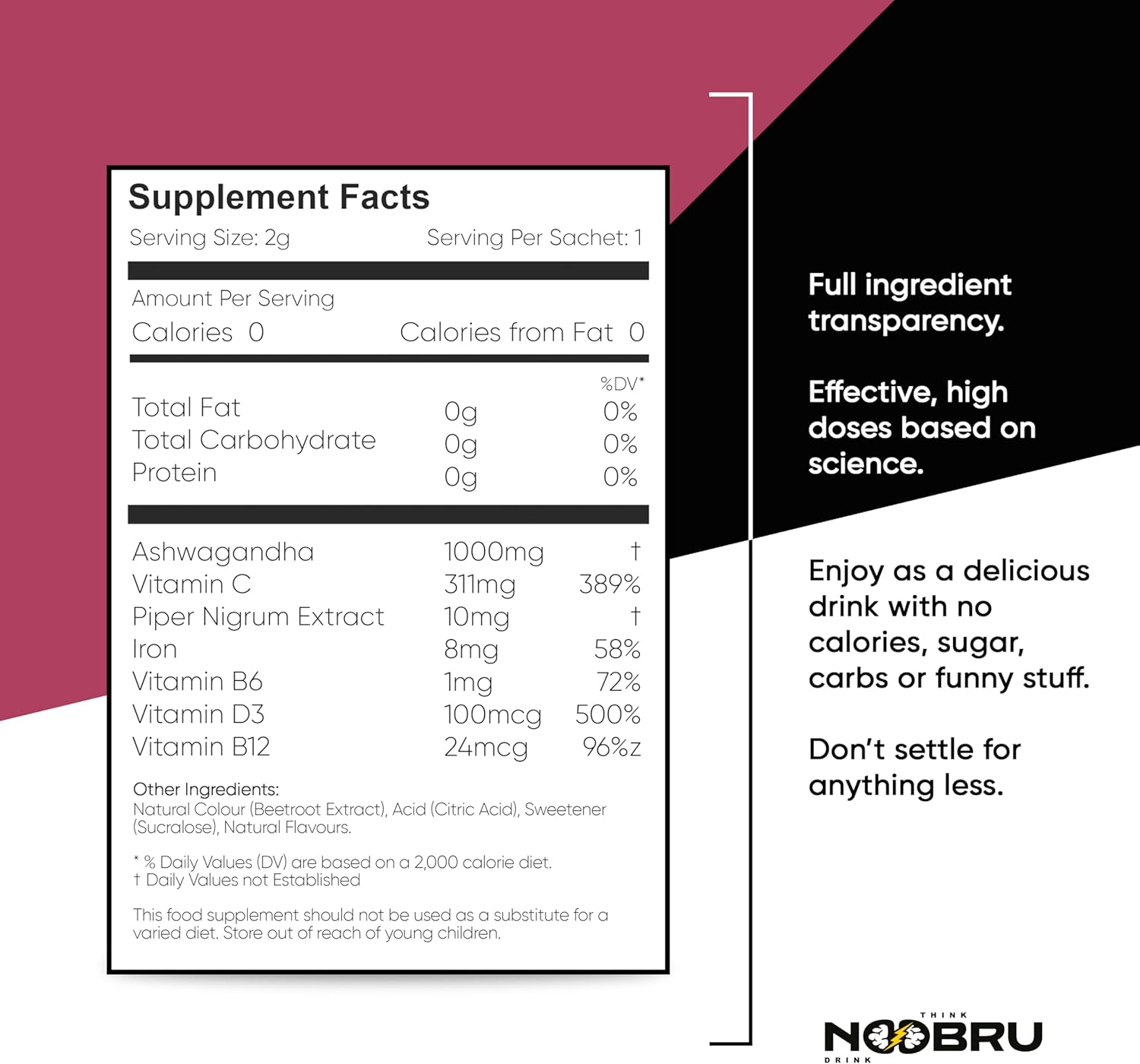 Noobru Better Than Ashwagandha - Reclaim Youthful Energy and Calm with Game-Changing Benefits - 20 Sachets