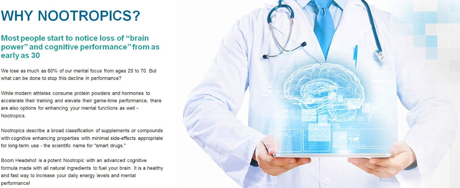 Nootropic Brain Booster with Taurine - Enhance Memory, Focus & Mental Endurance - Cognitive Brain Formula - Silver Fox Supplements