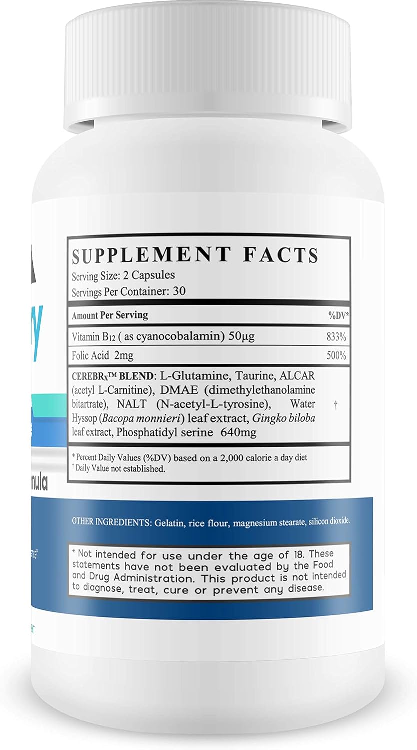 Nootropic Brain Booster with Taurine - Enhance Memory, Focus & Mental Endurance - Cognitive Brain Formula - Silver Fox Supplements