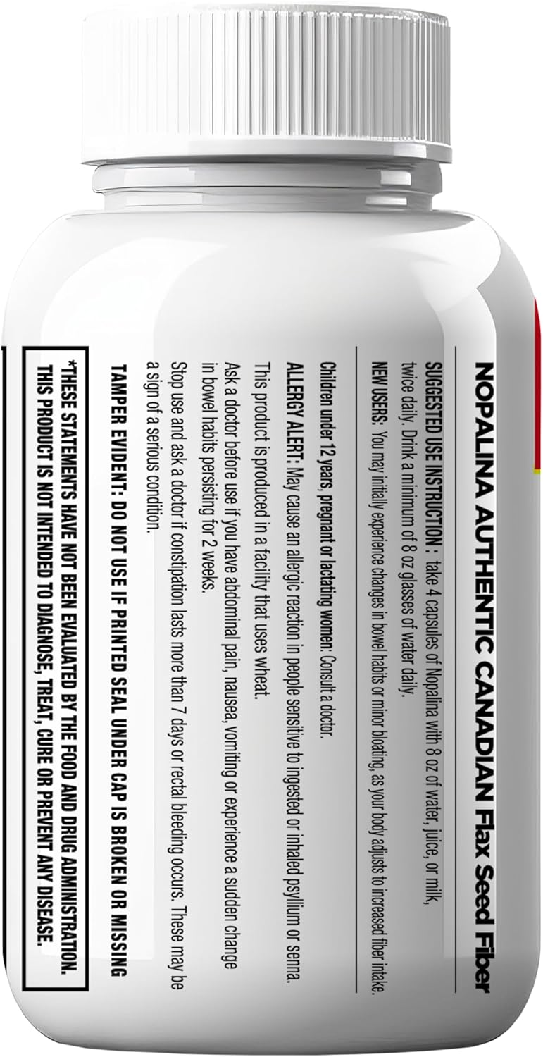 Nopalina Formula 240 Capsules with Omega 3-6-9 and Flax Seed for Heart Health and Digestion