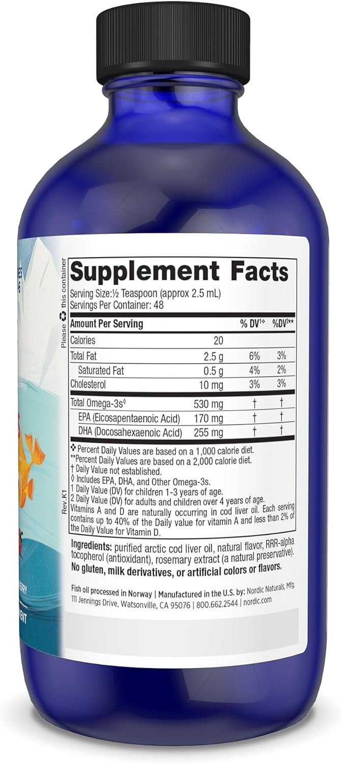 Nordic Naturals Children's DHA Strawberry 4 oz - 530mg Omega-3 for Kids Brain Development - Non-GMO - 48 Servings