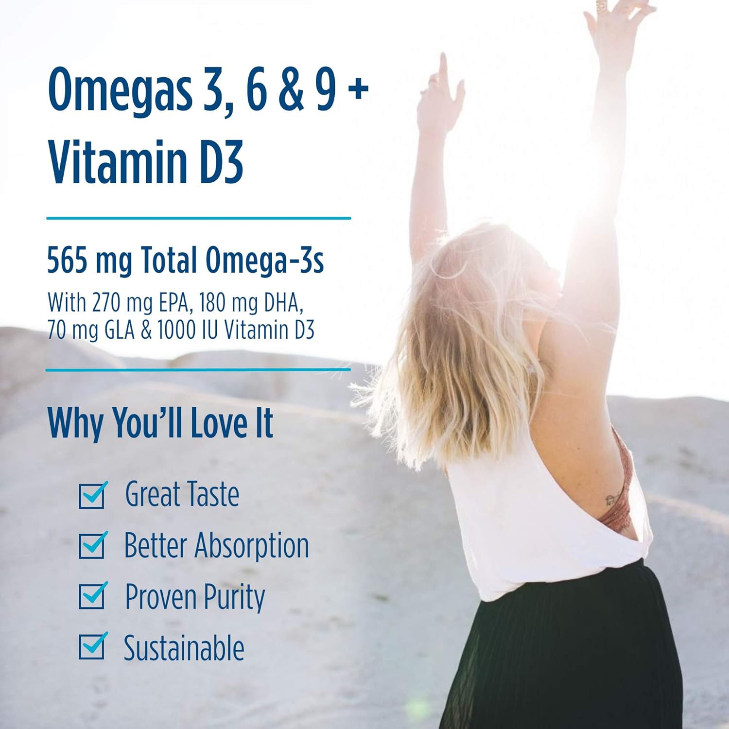 Nordic Naturals Complete Omega-D3 Soft Gels - Lemon Flavor, 120 Count - 565mg Omega-3, 70mg GLA, 1000 IU Vitamin D3 - EPA & DHA - Promotes Healthy Skin, Cognition, Positive Mood - Non-GMO, 60 Servings