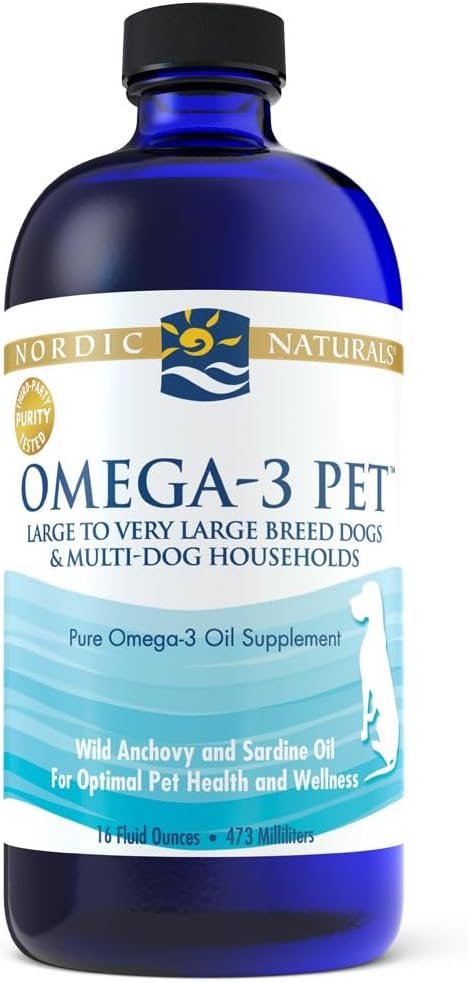 Nordic Naturals Omega-3 Pet Fish Oil for Large Dogs - 16 oz Bottle with 1518 mg Omega-3 Per Teaspoon - EPA & DHA for Heart, Skin, Coat, Joint, & Immune Health - BoostGo Australia