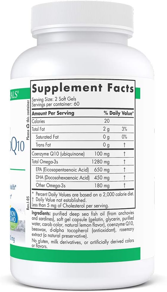 Nordic Naturals ProOmega CoQ10 Soft Gels - Fish Oil with EPA, DHA, and CoQ10 for Neurological Health and Cellular Energy - 120 Count
