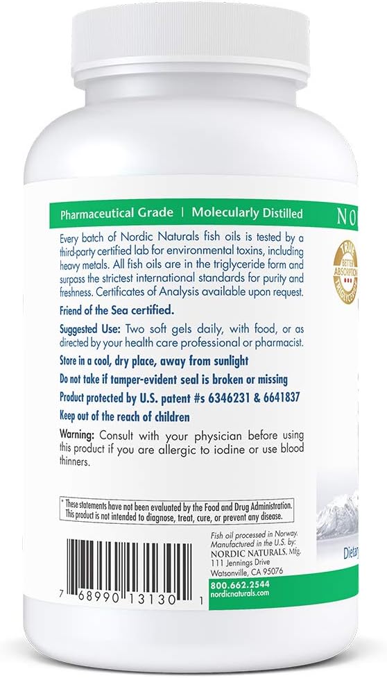 Nordic Naturals ProOmega CoQ10 Soft Gels - Fish Oil with EPA, DHA, and CoQ10 for Neurological Health and Cellular Energy - 120 Count