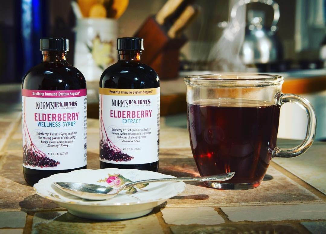 Norm's Farms Black Elderberry Wellness Syrup and Extract - Natural Immune Support - 2-Pack of 8 Oz. Containers