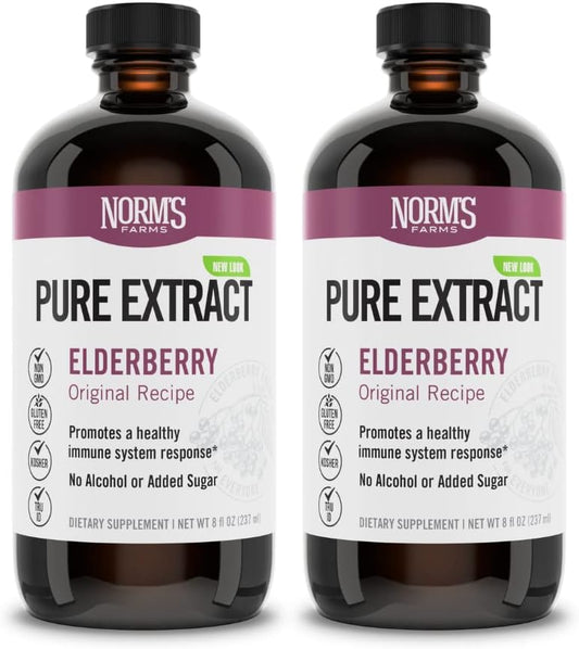 Norm's Farms Elderberry Extract - Pure Concentrate for Immune Support - Vegan, Gluten Free, Non-GMO - 16 Oz. Total