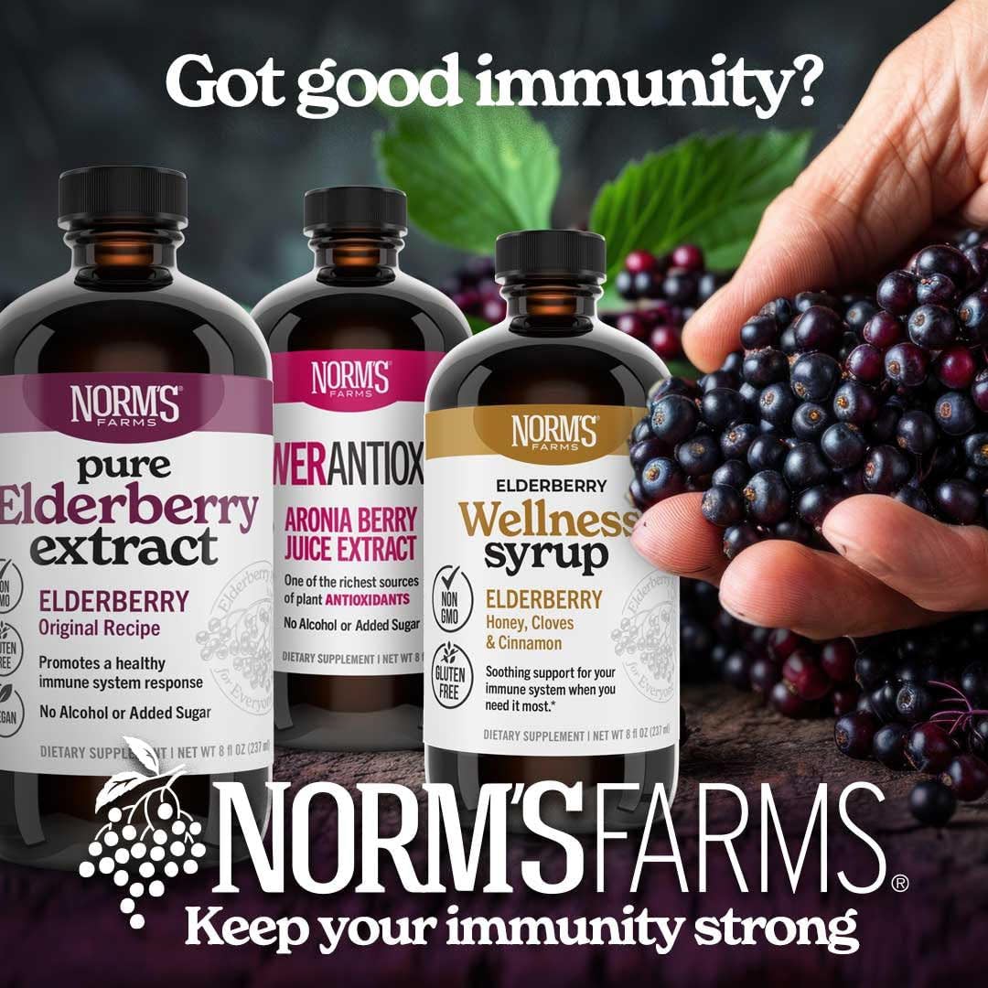 Norm's Farms Elderberry Extract - Pure Immune Support Concentrate from American Berries - Vegan, Gluten Free, Non-GMO - 8 Oz. Bottle