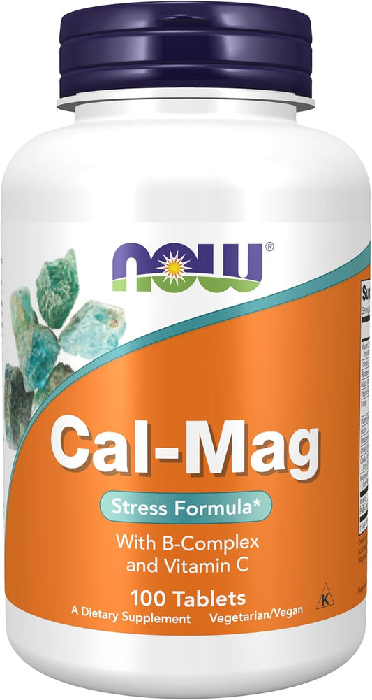 NOW Cal-Mag Stress Formula with B-Complex and Vitamin C - 100 Tablets