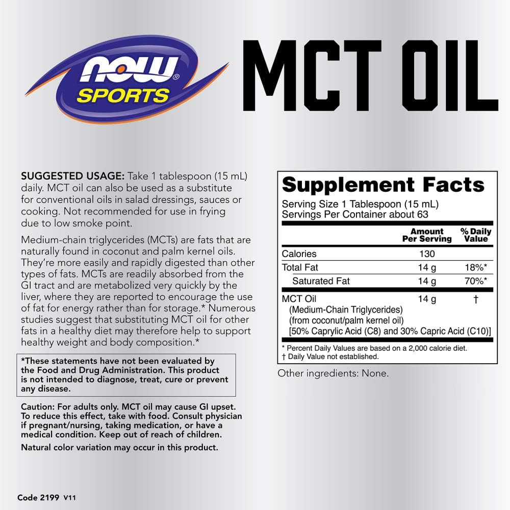 NOW Foods 100% Pure MCT Oil - 32 fl oz Bottle