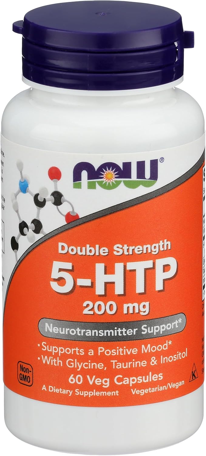 Now Foods 5-HTP 200 mg Vegetarian Capsules, 60 Count Bottle