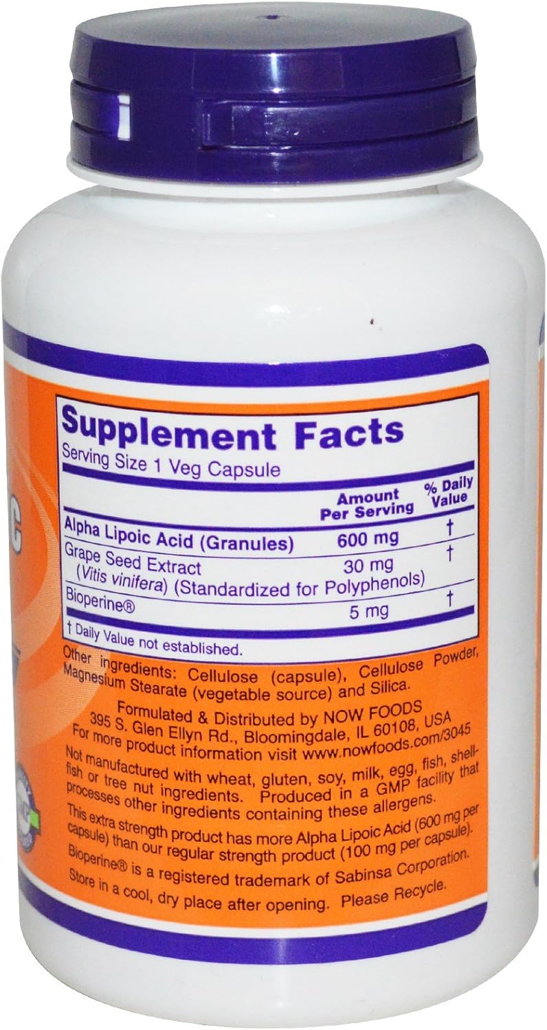 Now Foods Alpha Lipoic Acid 600 mg - 240 Capsules (2-Pack)