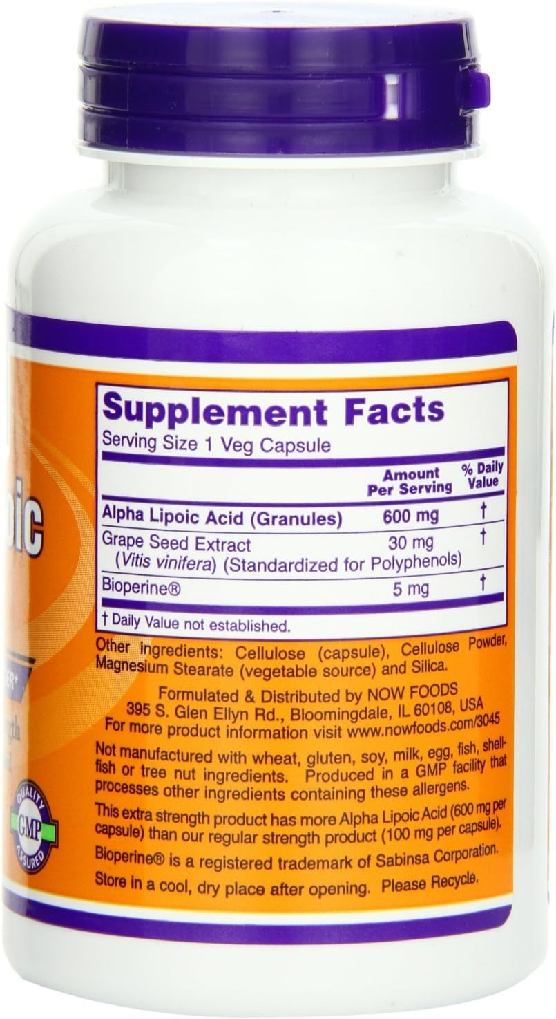 Now Foods Alpha Lipoic Acid 600 mg - 240 Capsules (2-Pack)
