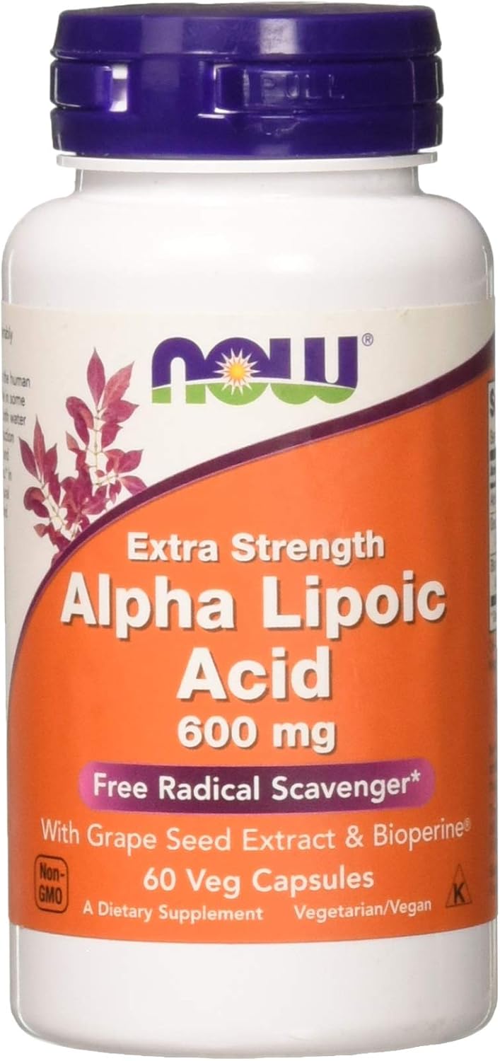 NOW FOODS Alpha Lipoic Acid 600mg Capsules - 60 Count