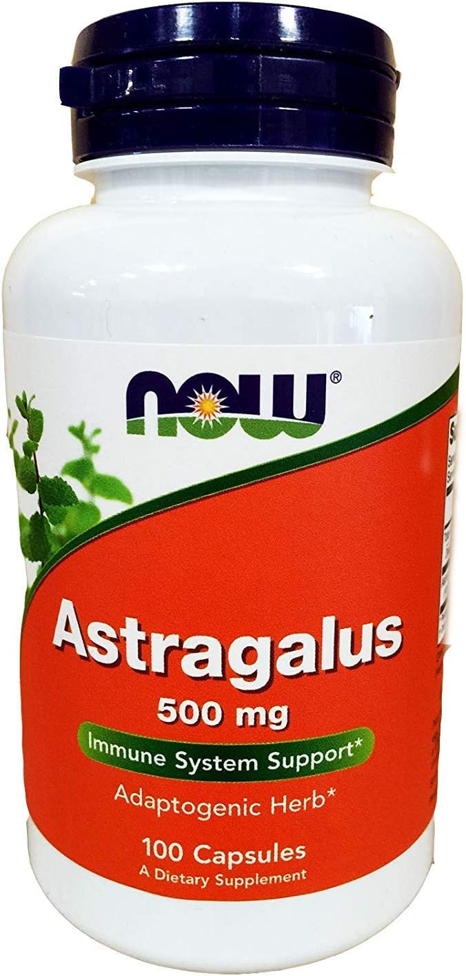 Now Foods Astragalus 500 mg Capsules - 100 Count, Pack of 2