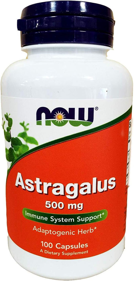Now Foods Astragalus 500 mg Capsules - 100 Count, Pack of 2