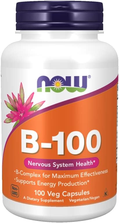 Now Foods B-100 Capsules - Pack of 200 for Optimal Energy Support
