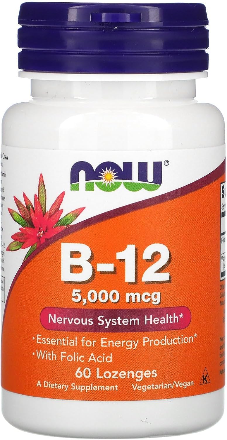 NOW Foods B-12 5,000 mcg Lozenges - 60 Count - BoostGo Australia