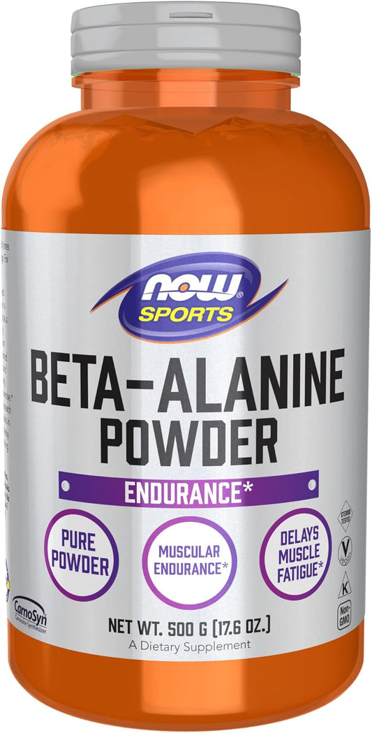 NOW Foods Beta-Alanine Pure Powder 2,000mg for Muscular Endurance - 500g