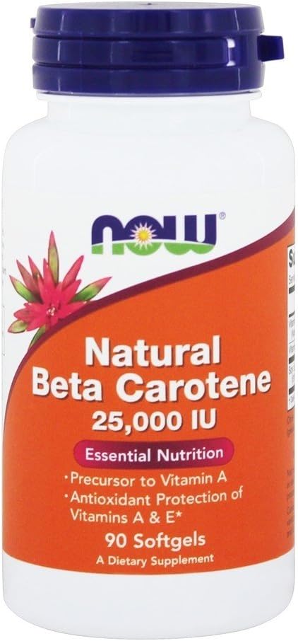 Now Foods Beta Carotene 25000 IU Softgels with Mixed Carotenoids from D. Salina - 90 Count