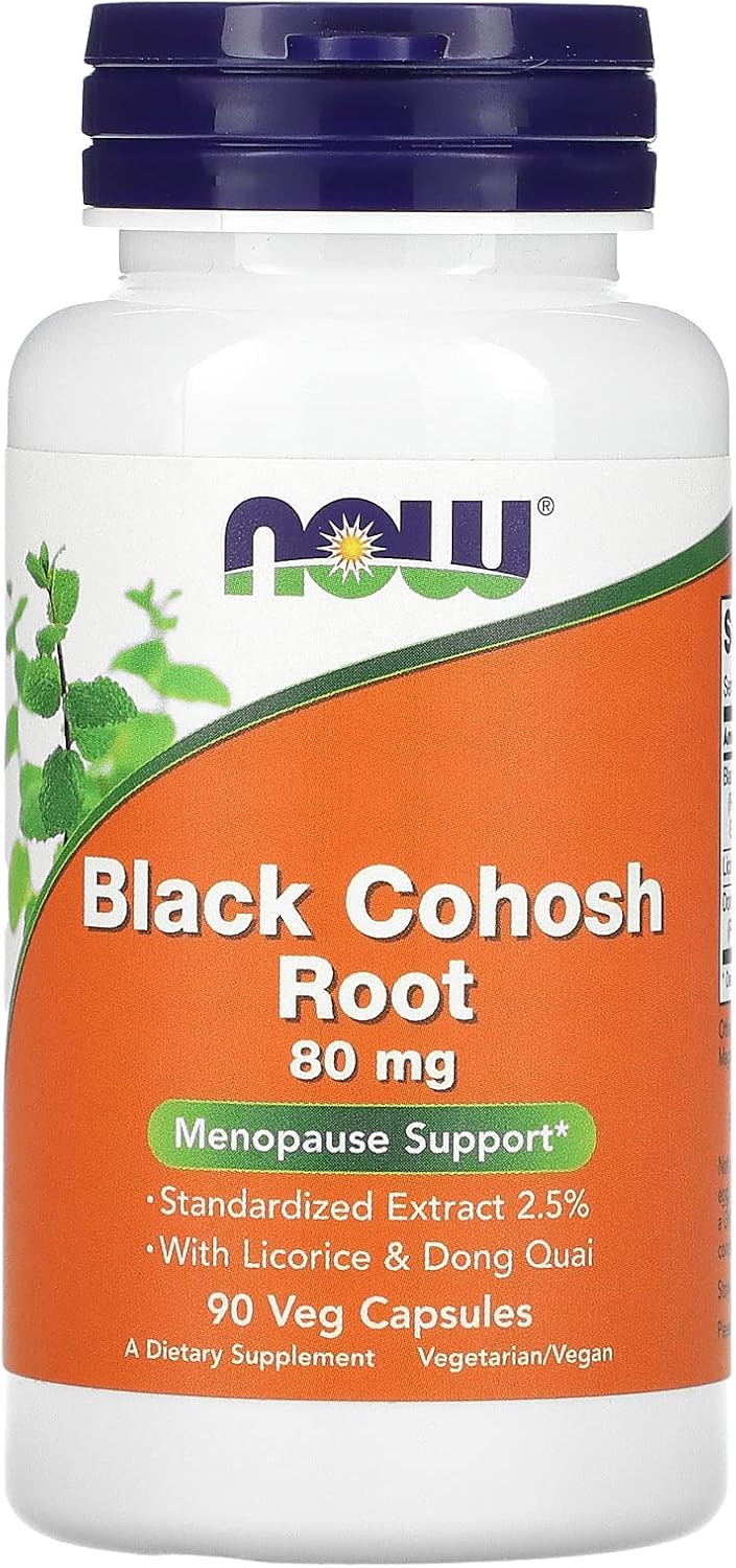 NOW Foods Black Cohosh Dietary Supplement - 80 mg Capsules for Menopause Support
