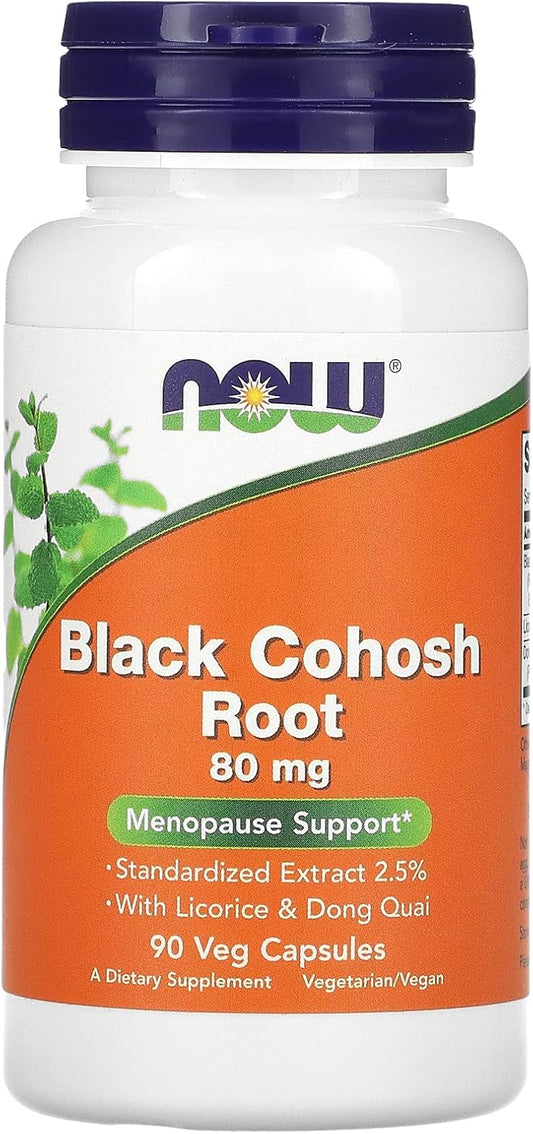 NOW Foods Black Cohosh Dietary Supplement - 80 mg Capsules for Menopause Support