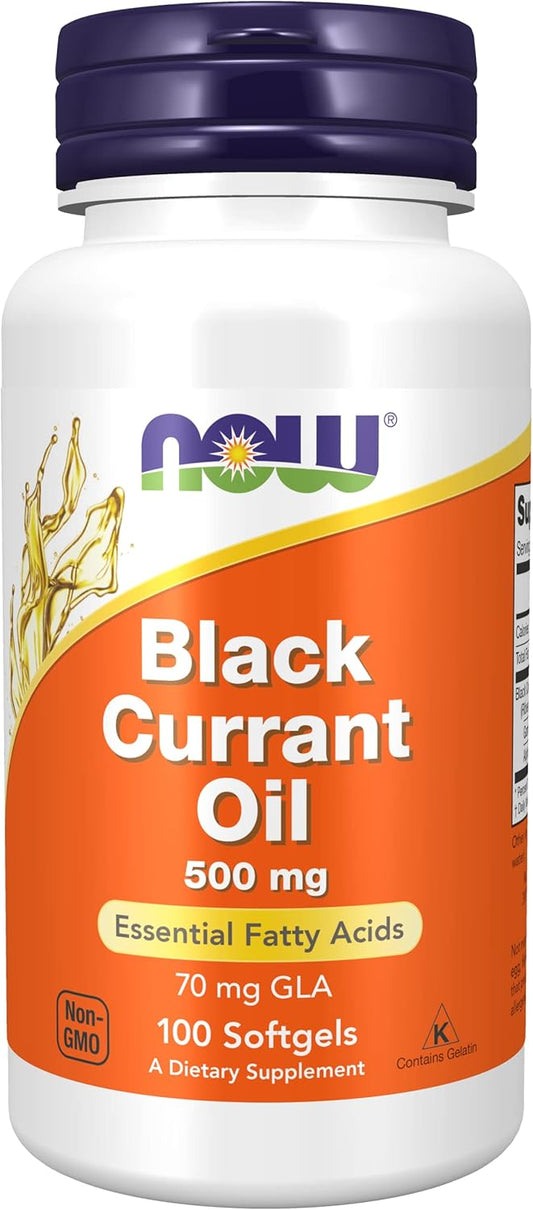 Now Foods Black Currant Oil Softgels - 500 mg, 100 Count - Cold-Pressed Source of Omega-3 and Antioxidants