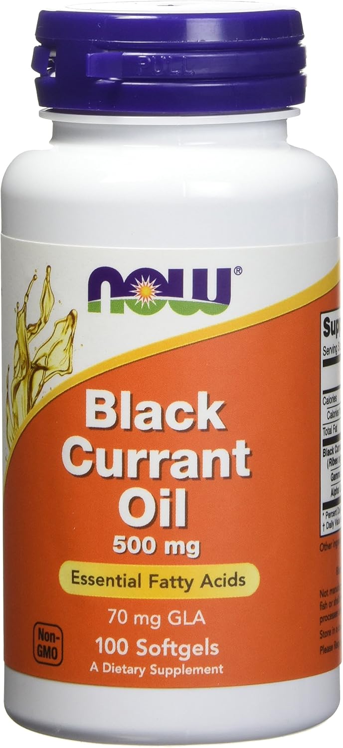 Now Foods Black Currant Oil Softgels, 500mg - 100 Count (Pack of 2) - Natural Source of Omega-3 and Antioxidants