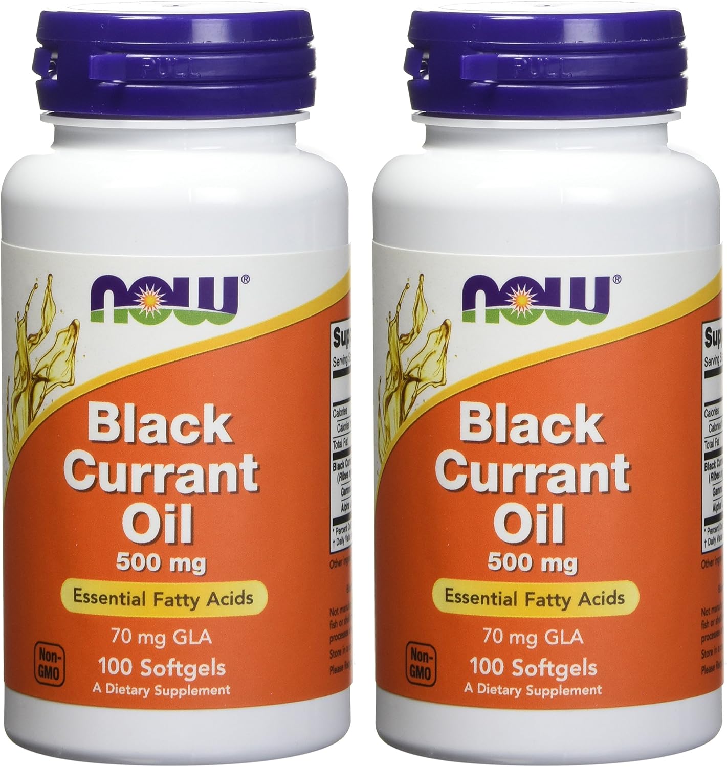 Now Foods Black Currant Oil Softgels, 500mg - 100 Count (Pack of 2) - Natural Source of Omega-3 and Antioxidants