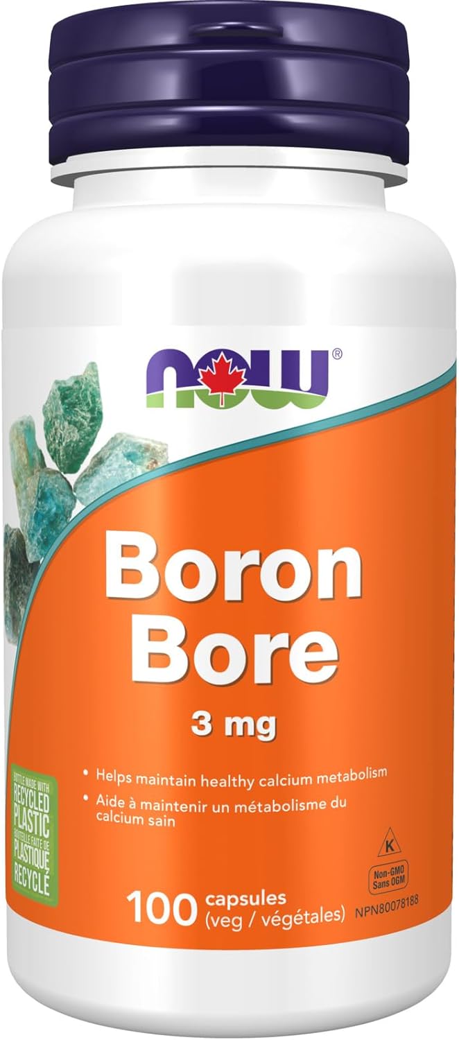 NOW Foods Boron 3mg Capsules for Structural Support, 100 Veg Capsules