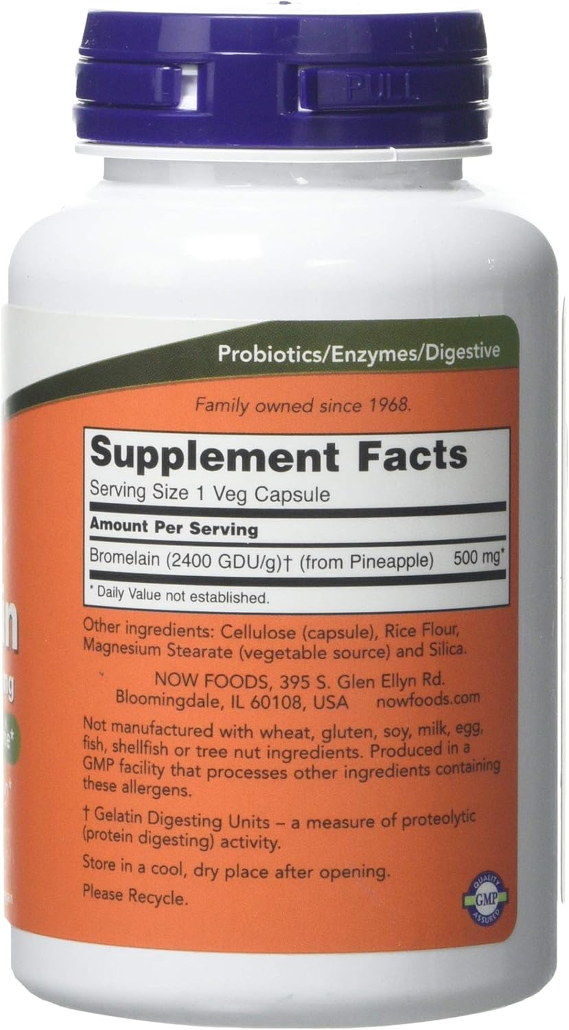 NOW Foods Bromelain Capsules - 120 Count Bottle