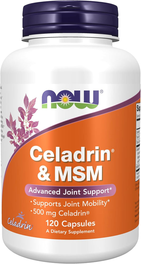 NOW Foods Celadrin® & MSM Supplements, 500 mg Celadrin®, Joint Support Formula, 120 Capsules