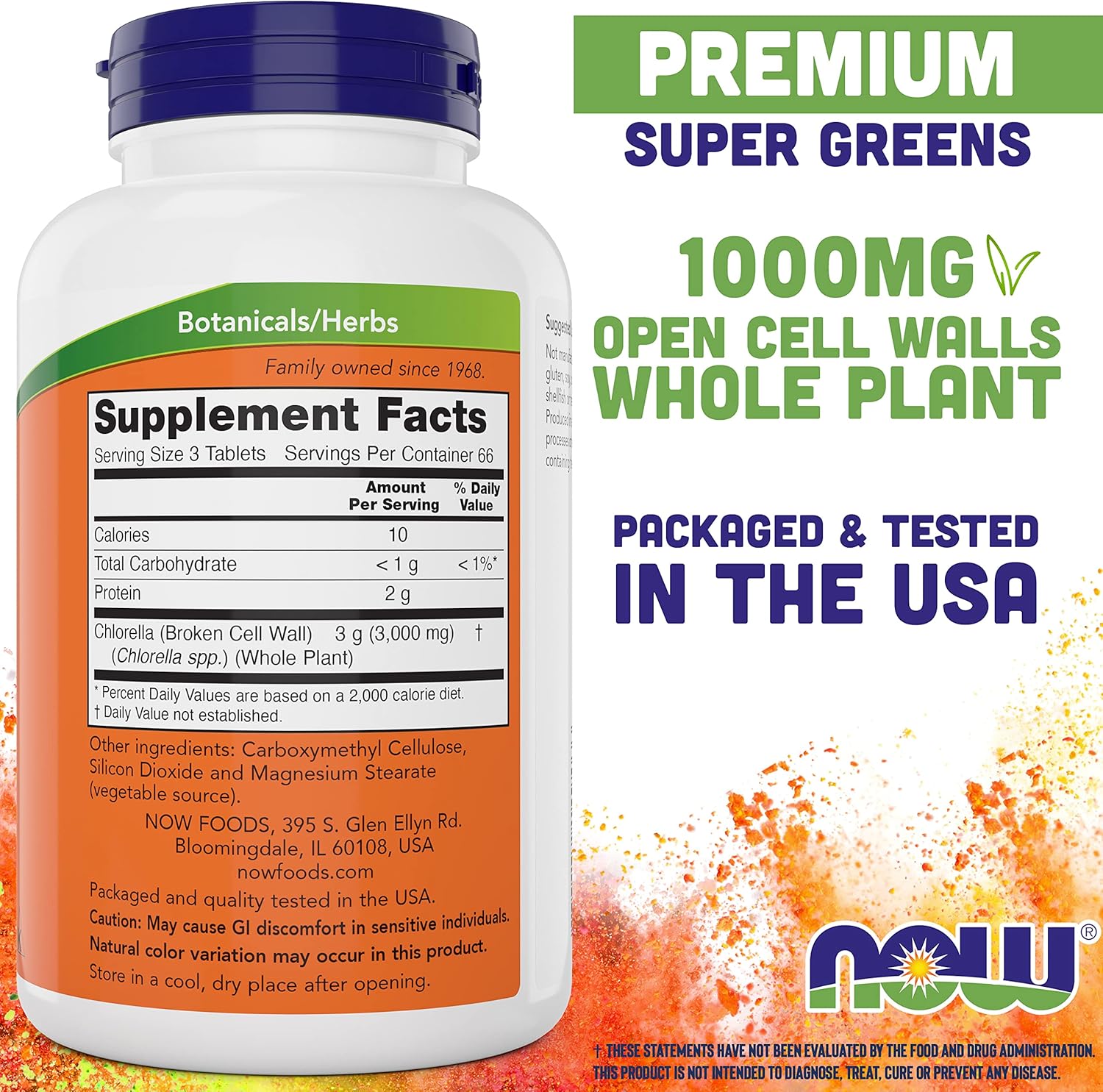 Now Foods Chlorella Tablets - 1000mg, 200 Count (Pack of 2) - Rich in Chlorophyll, Beta-Carotene - Non-GMO, Vegan - Superfood Supplement for Women and Men