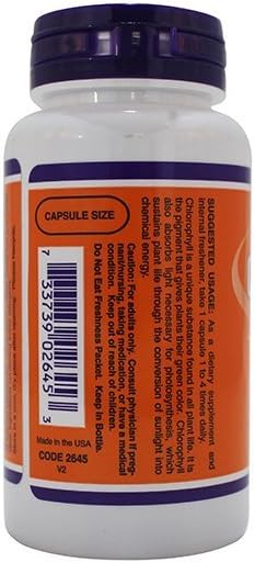 NOW Foods Chlorophyll Capsules - 100 mg - 90 Count