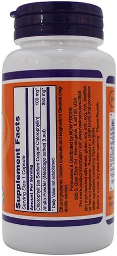 NOW Foods Chlorophyll Capsules - 100 mg - 90 Count
