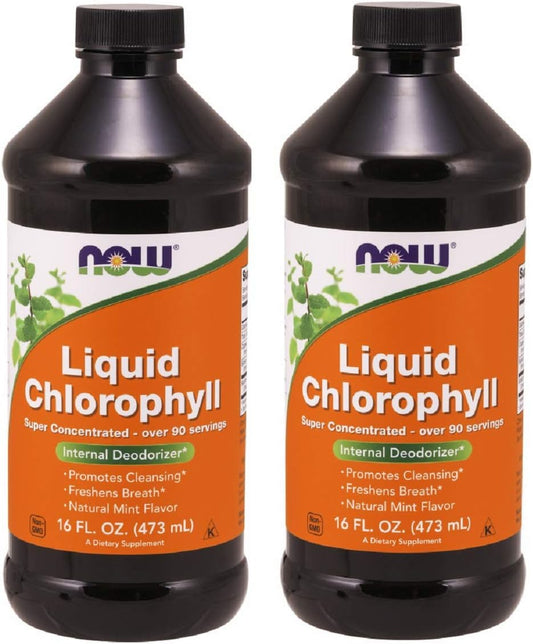 Now Foods Chlorophyll & Mint Liquid - 16 OZ (Pack of 2)