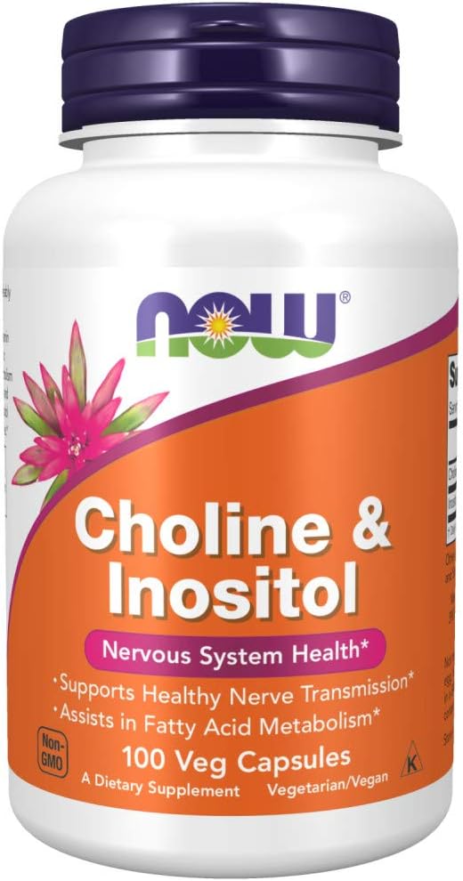 Now Foods Choline and Inositol Capsules - 500mg, 100 Count
