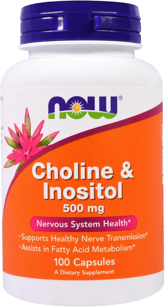 Now Foods Choline & Inositol Capsules, 500 mg, 100 Count, Pack of 3