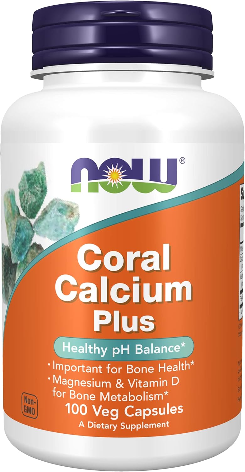 Now Foods Coral Calcium and Magnesium Supplement, 200 Vegetarian Capsules