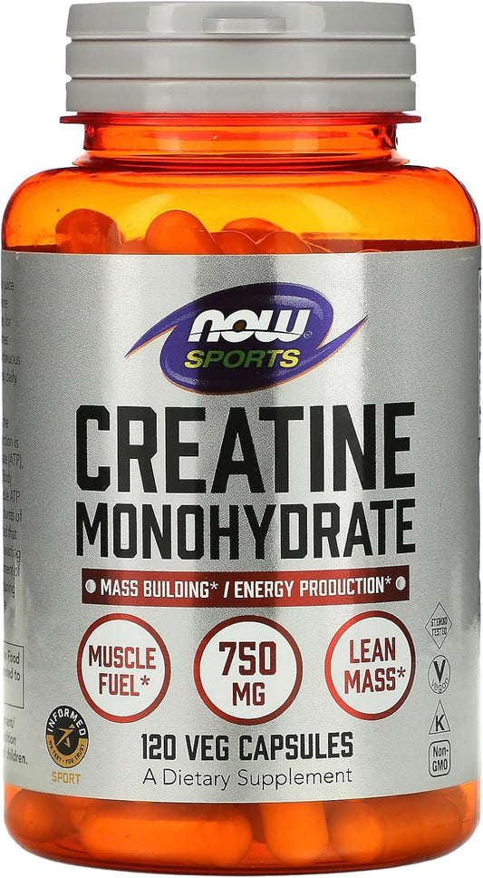 Now Foods Creatine Monohydrate Capsules - 750 mg, 120 Count