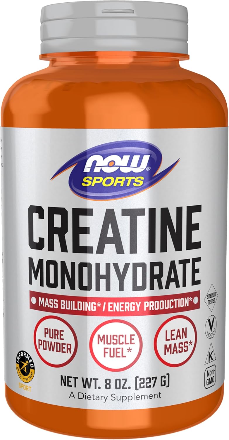 NOW Foods Creatine Monohydrate Powder for Mass Building and Energy Production - 8 Ounce