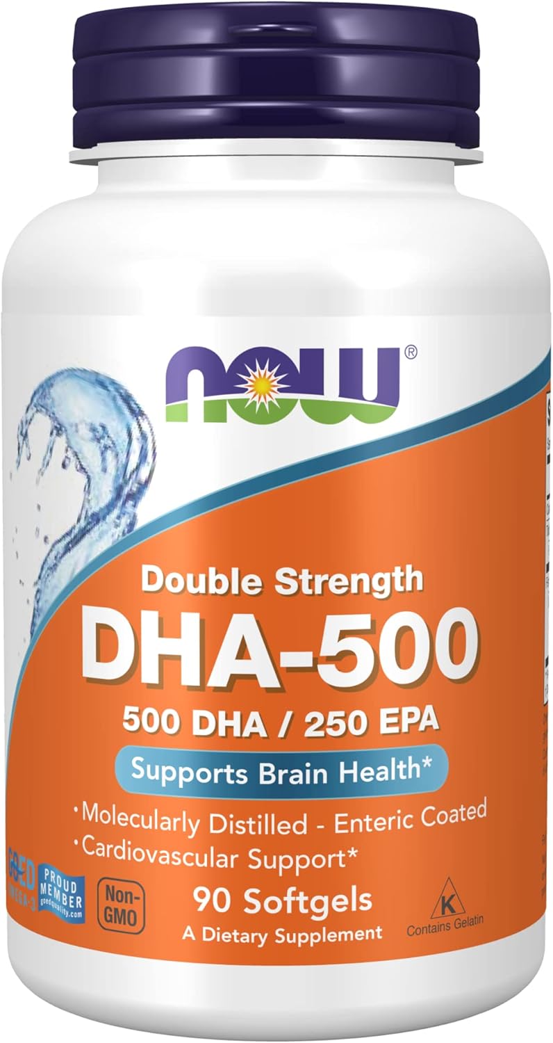 Now Foods DHA-500 Softgels - Pack of 2, 90 Count